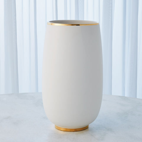 Gold Rim Bulb Vase