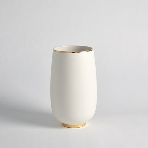 Gold Rim Bulb Vase