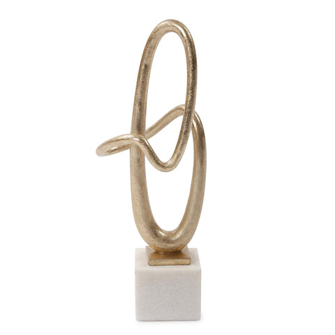 Continuous Flow Sculpture Gold/Marble Base