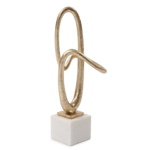 Continuous Flow Sculpture Gold/Marble Base