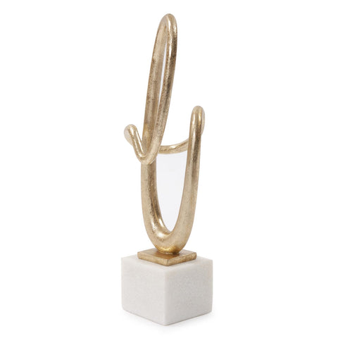 Continuous Flow Sculpture Gold/Marble Base