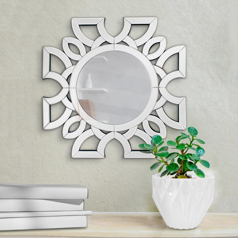 Eduina Symmetrical Cut Pattern Wall Mirror