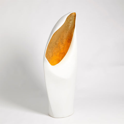 Cowl Table Lamp Large White/Gold Leaf