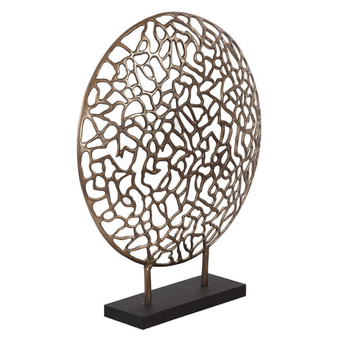 Branch Disk Sculpture Bronze