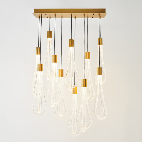 Layered Raindrop Chandelier Long