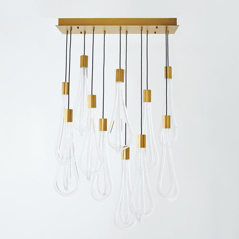 Layered Raindrop Chandelier Long