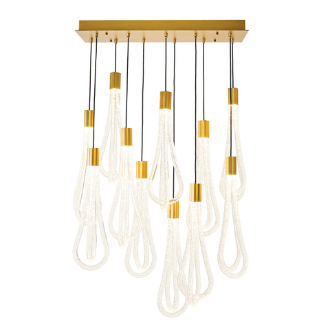 Layered Raindrop Chandelier Long