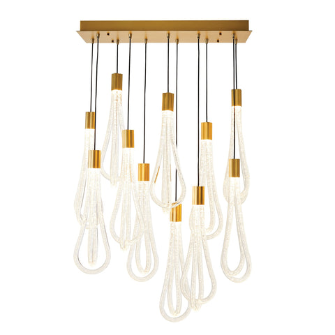 Layered Raindrop Chandelier Long