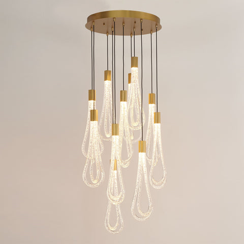 Layered Raindrop Chandelier Round