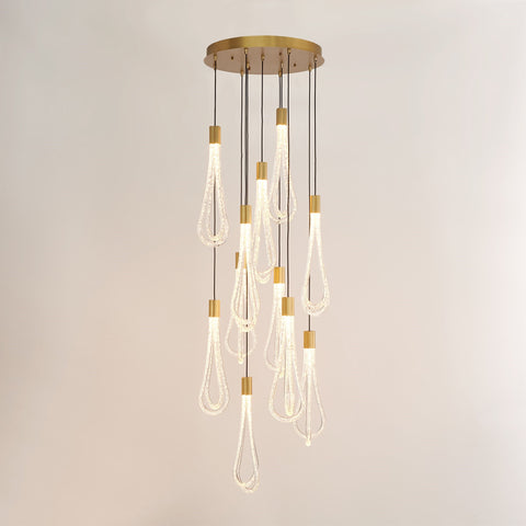 Layered Raindrop Chandelier Round