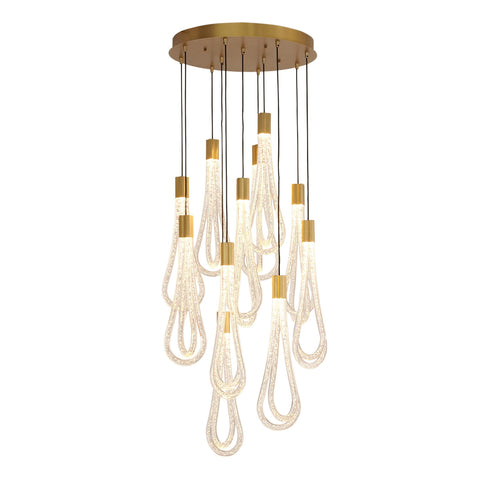 Layered Raindrop Chandelier Round