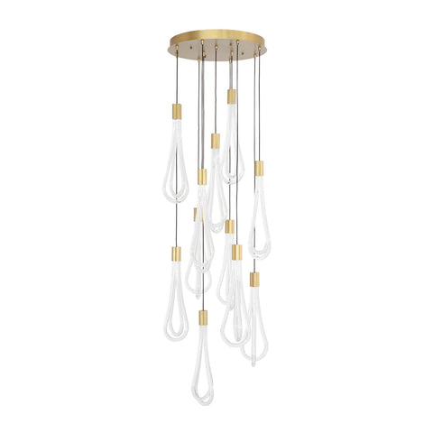 Layered Raindrop Chandelier Round