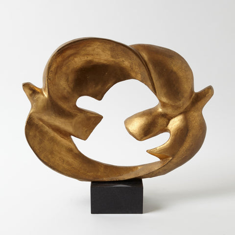 Doves of Peace Sculpture Gold