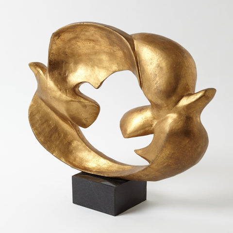 Doves of Peace Sculpture Gold