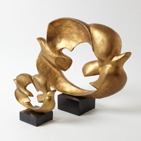 Doves of Peace Sculpture Gold