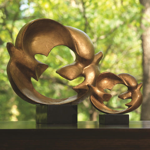 Doves of Peace Sculpture Gold