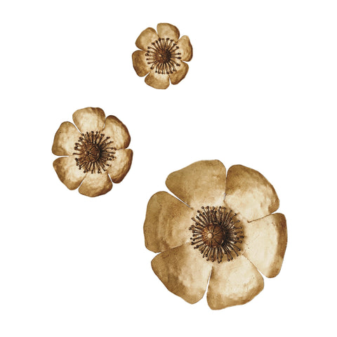 Golden Poppies S/3 Wall Décor