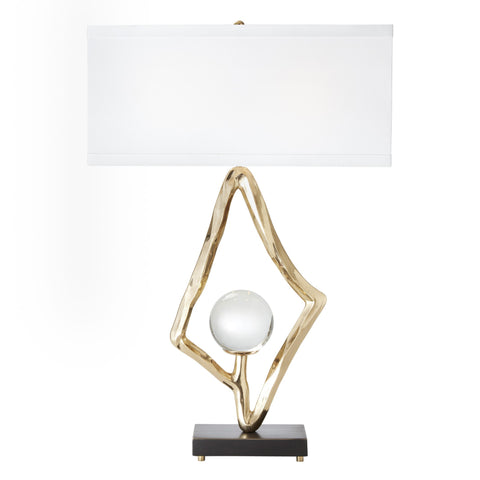 Abstract Lamp with Crystal Sphere Gold/Nickel