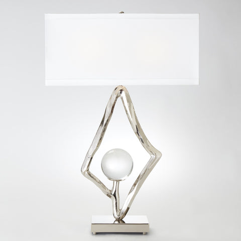 Abstract Lamp with Crystal Sphere Gold/Nickel