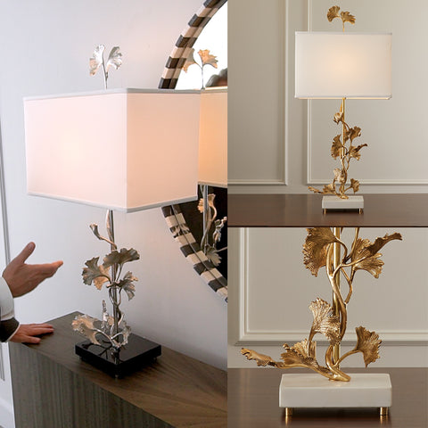 Gingko Table Lamp Nickel