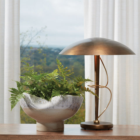 Arc Taper Table Lamp Antique Brass