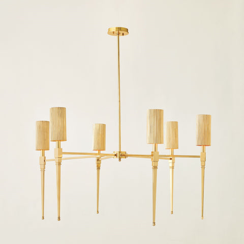 Fluted Chandelier Brass