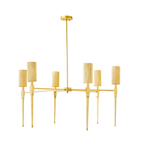 Fluted Chandelier Brass