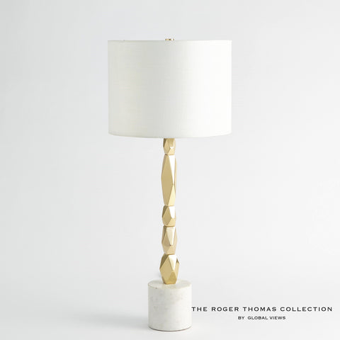 Facet Block Table Lamp Brass