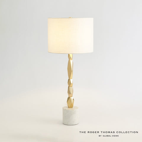 Facet Block Table Lamp Brass