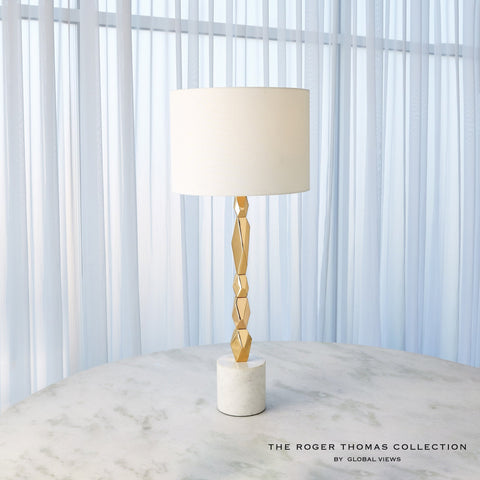 Facet Block Table Lamp Brass