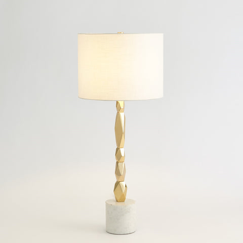 Facet Block Table Lamp Brass