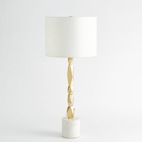 Facet Block Table Lamp Brass