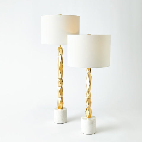 Facet Block Table Lamp Brass