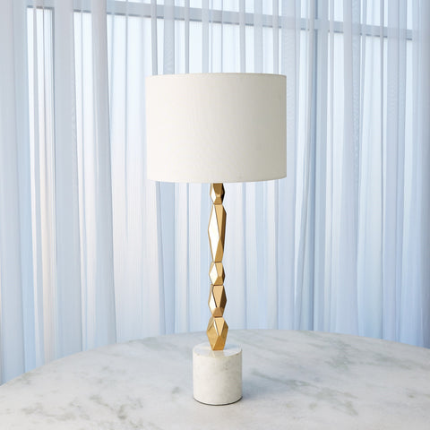 Facet Block Table Lamp Brass