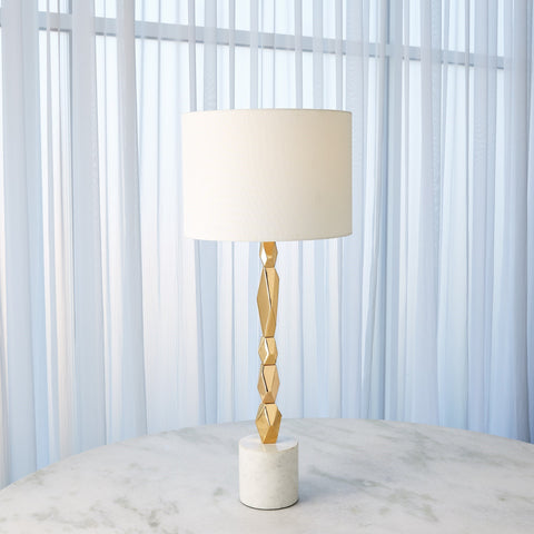 Facet Block Table Lamp Brass