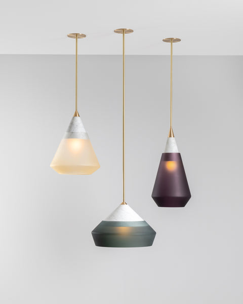 Rest Pendant Shape 1 Plum Frosted Glass