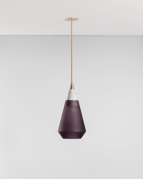 Rest Pendant Shape 1 Plum Frosted Glass