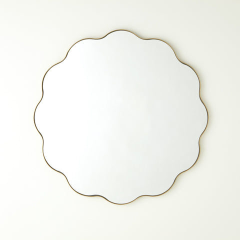 Scalloped Mirror Gold Metal