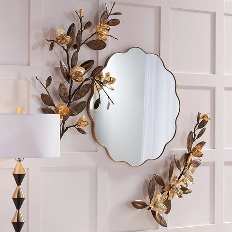 Scalloped Mirror Gold Metal