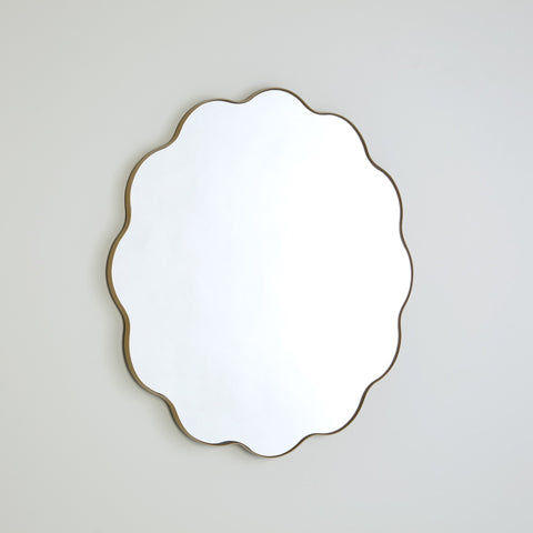 Scalloped Mirror Gold Metal