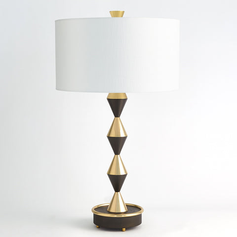 Italian Diamond Table Lamp Brass/ Bronze