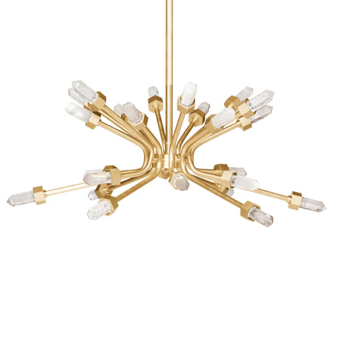 Quartz Burst Chandelier Satin Gold