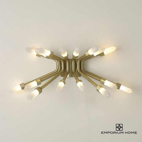 Quartz Burst Sconce Satin Gold