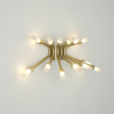 Quartz Burst Sconce Satin Gold